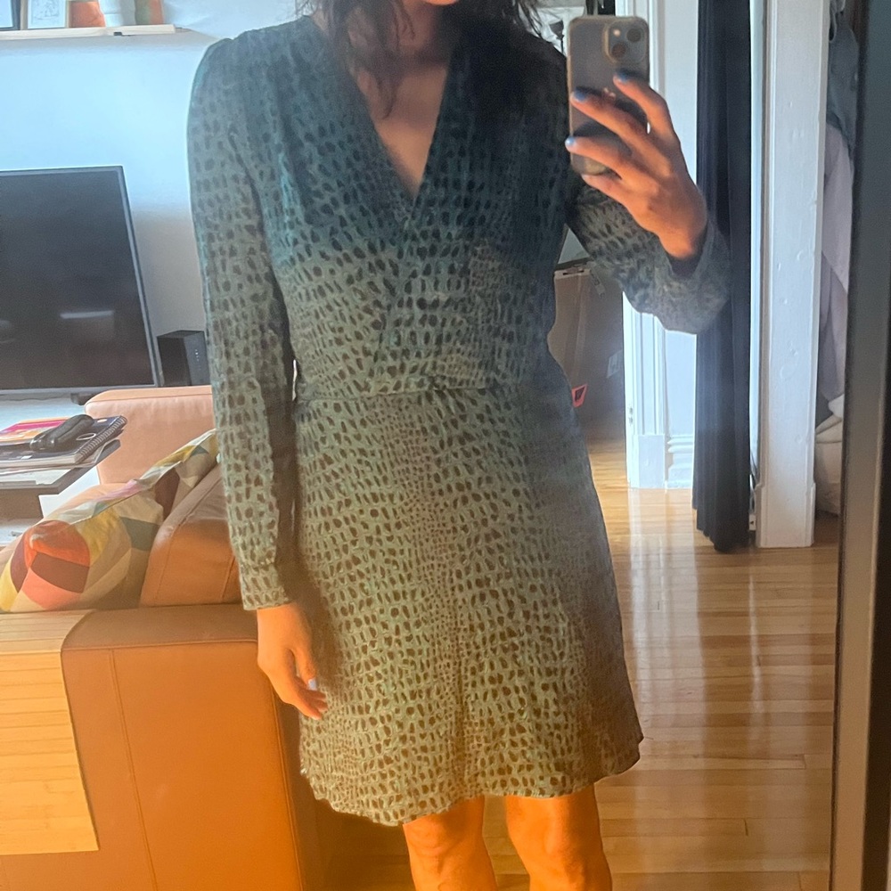 Green Judith &Charles dress SILK made in Canada